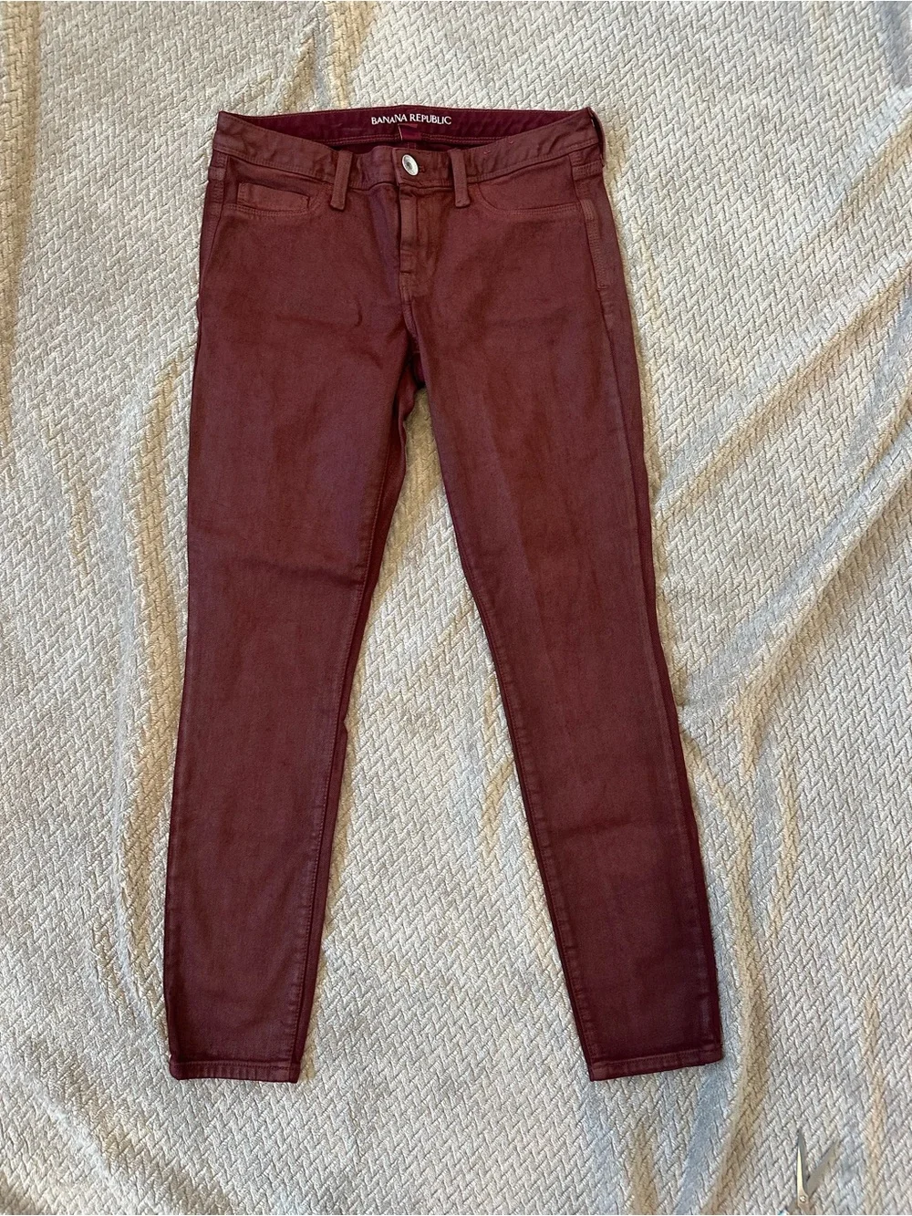 Banana Republic Size 27 Burgundy Skinny Jeans Wine Red Stretch Denim